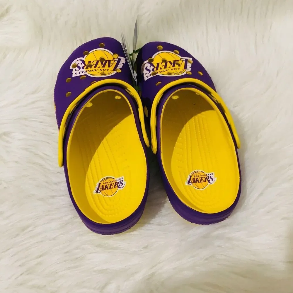 NBA‎ Los Angeles Lakers Classic Clog Crocs Comfort Sunflower Men 8 Women 10 NEW
